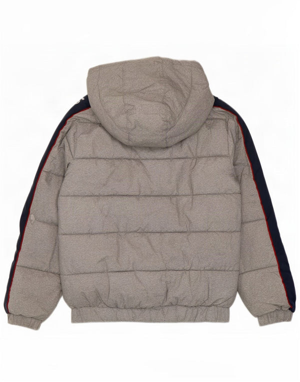 Levi's Boys Graphic Hooded Padded Jacket 11-12 Years Grey Colourblock