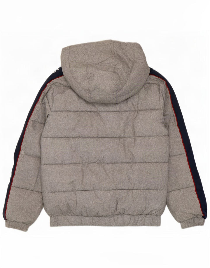 Levi's Boys Graphic Hooded Padded Jacket 11-12 Years Grey Colourblock