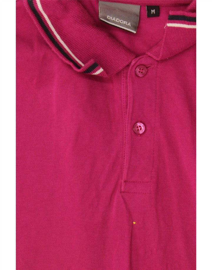 Diadora Mens Polo Shirt Medium Pink Cotton
