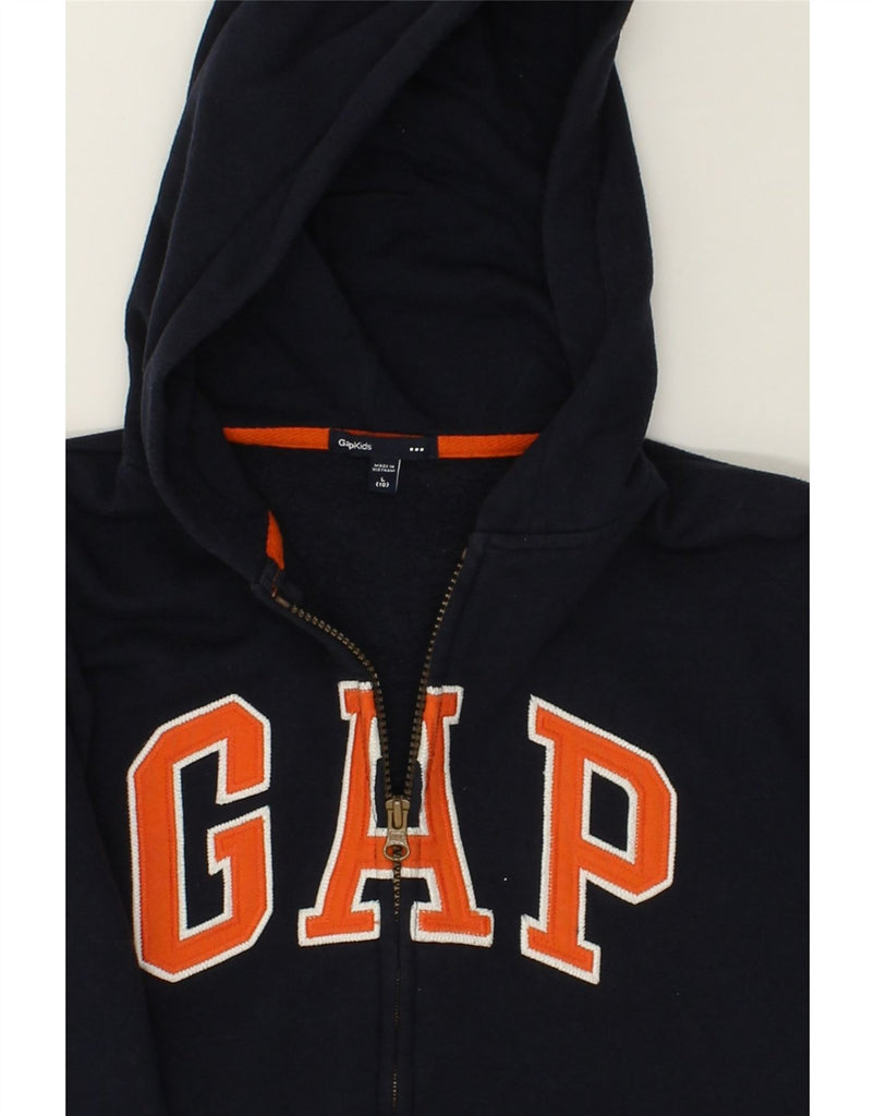 GAP Boys Graphic Hoodie Jumper 9-10 Years Large  Navy Blue Cotton | Vintage Gap | Thrift | Second-Hand Gap | Used Clothing | Messina Hembry 