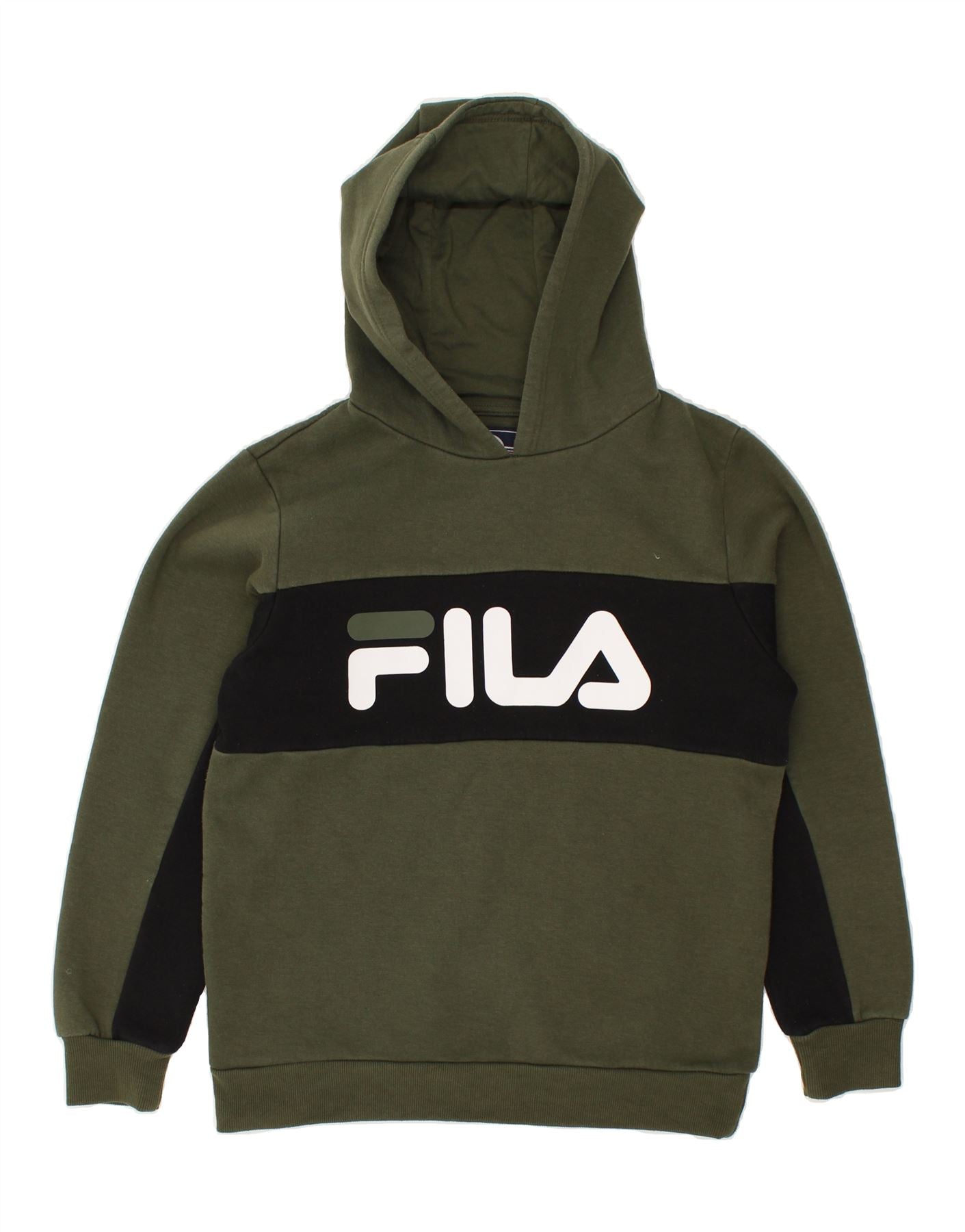 FILA Sudadera con capucha estampada para nino 13 14 anos Poliester color block verde Ropa vintage y de segunda mano online Tienda de segunda mano