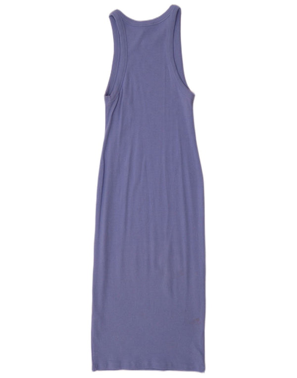 Zara Womens Sleeveless Bodycon Dress UK 12 Medium Purple Cotton