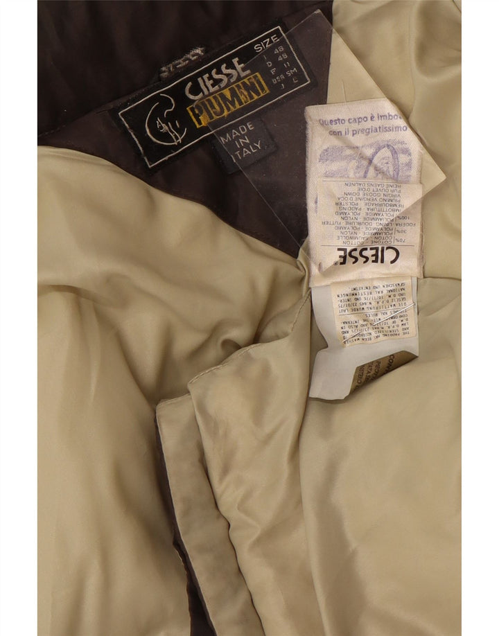 Ciesse Piumini Mens Loose Fit Padded Jacket IT 48 Small Brown Cotton