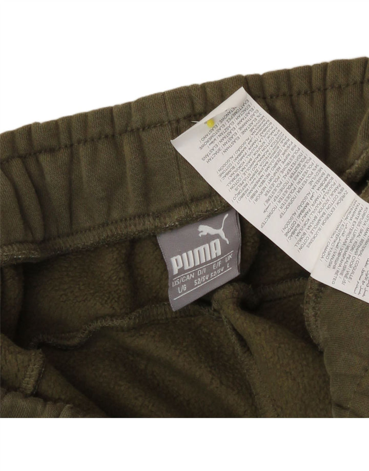 Puma Mens Tracksuit Trousers Joggers Large  Khaki Cotton