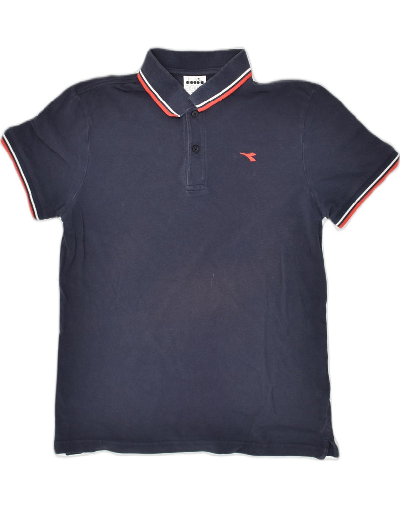 DIADORA Mens Polo Shirt Large Navy Blue Cotton | Vintage Diadora | Thrift | Second-Hand Diadora | Used Clothing | Messina Hembry 