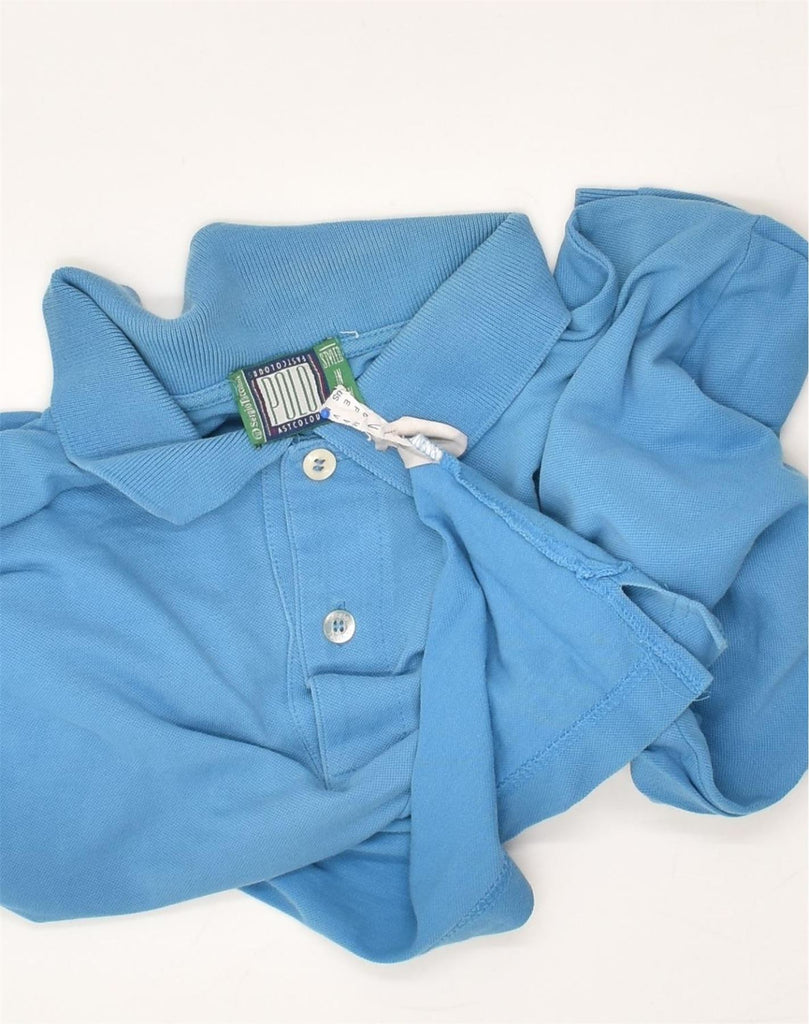 POLO Mens Polo Shirt Medium Blue Cotton | Vintage POLO | Thrift | Second-Hand POLO | Used Clothing | Messina Hembry 