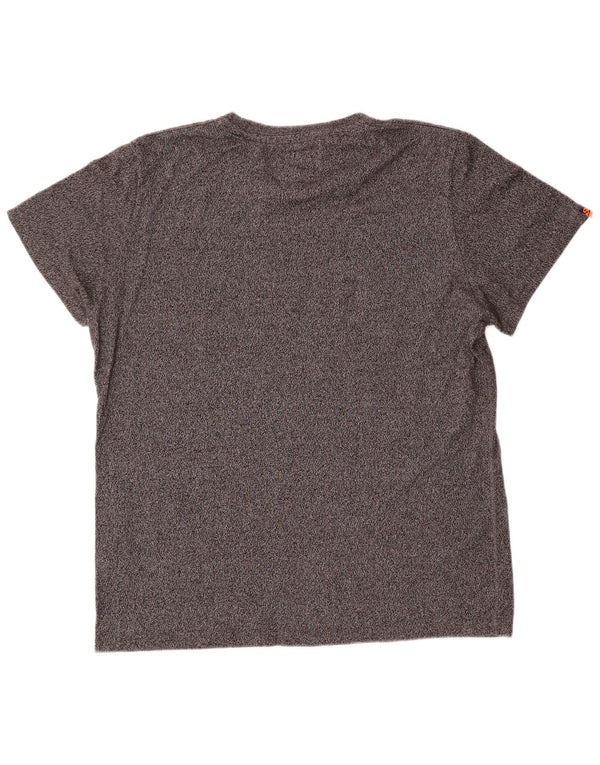Superdry Mens Graphic T-Shirt Top 2XL Grey Flecked Cotton