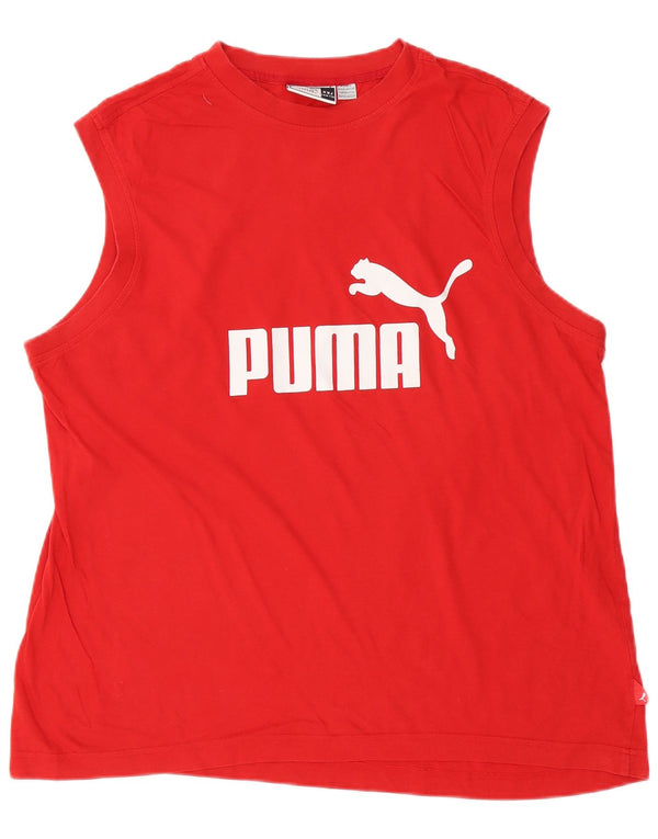 Puma Mens Graphic Vest Top 2XL Red Cotton
