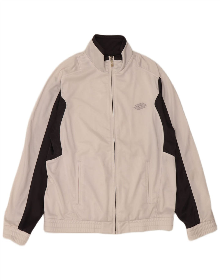 Lotto Mens Tracksuit Top Jacket Small White Colourblock