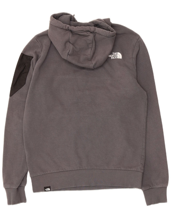 The North Face Mens Graphic Hoodie Jumper Small Grey Colourblock Cotton