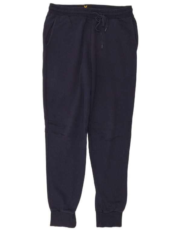 Lyle & Scott Mens Tracksuit Trousers Joggers Large Navy Blue Cotton
