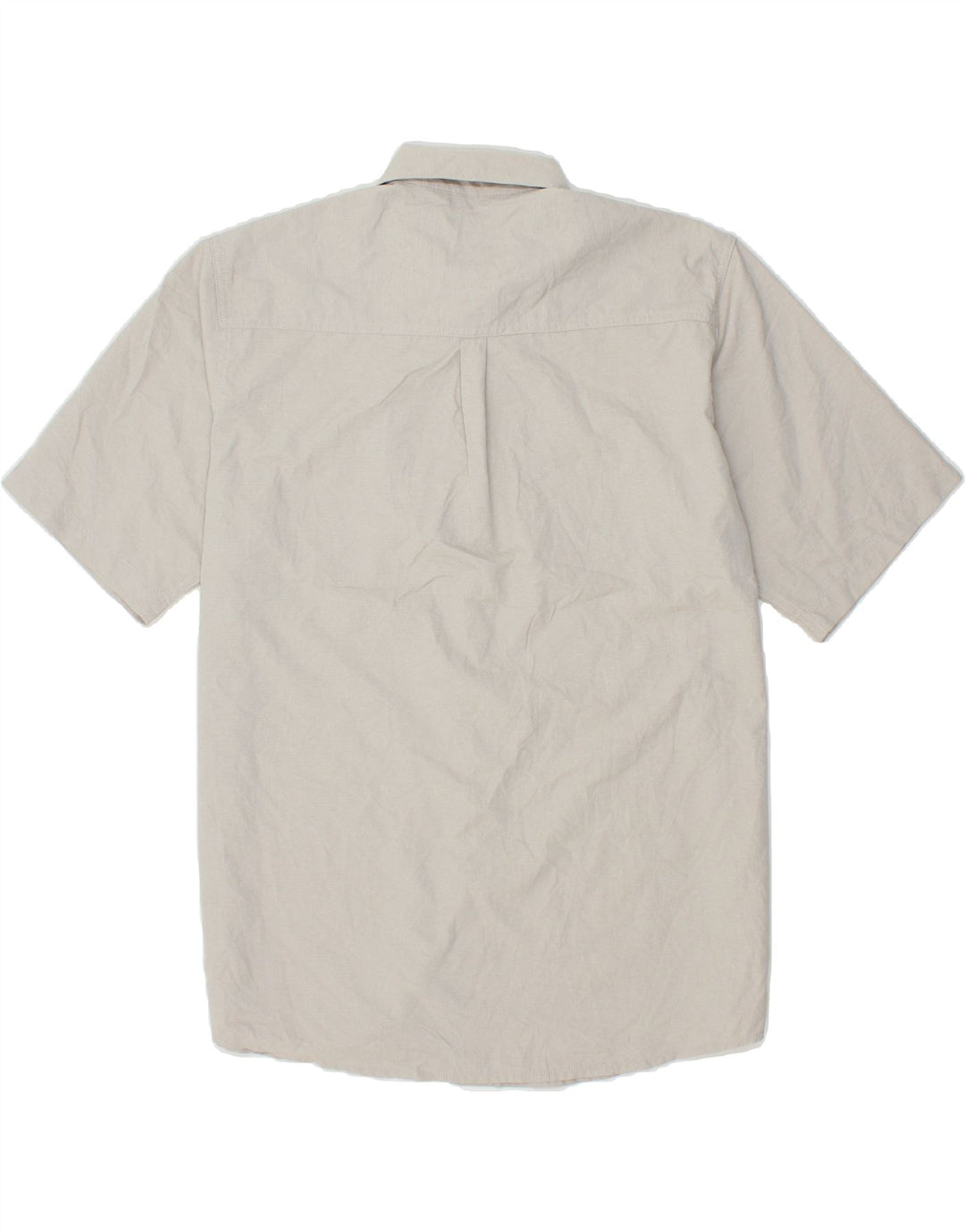 WRANGLER Mens Short Sleeve Shirt Large Grey Polyester