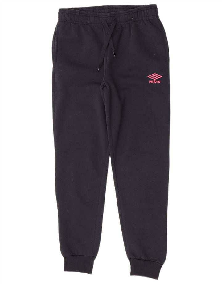 Umbro Womens Tracksuit Trousers Joggers UK 12 Medium Navy Blue Cotton