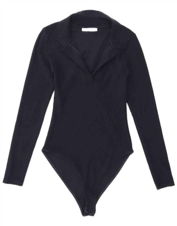 Zara Womens Bodysuit UK 8 Small Navy Blue