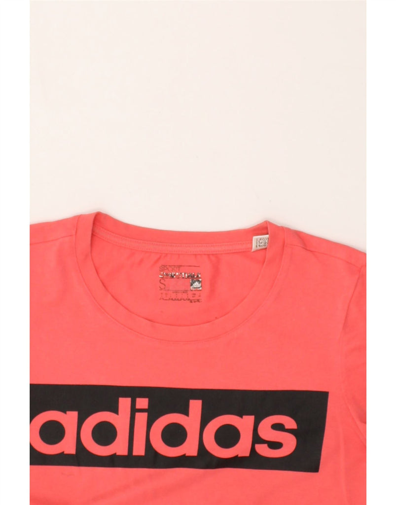 ADIDAS Womens Graphic T-Shirt Top UK 10 Small Red | Vintage Adidas | Thrift | Second-Hand Adidas | Used Clothing | Messina Hembry 