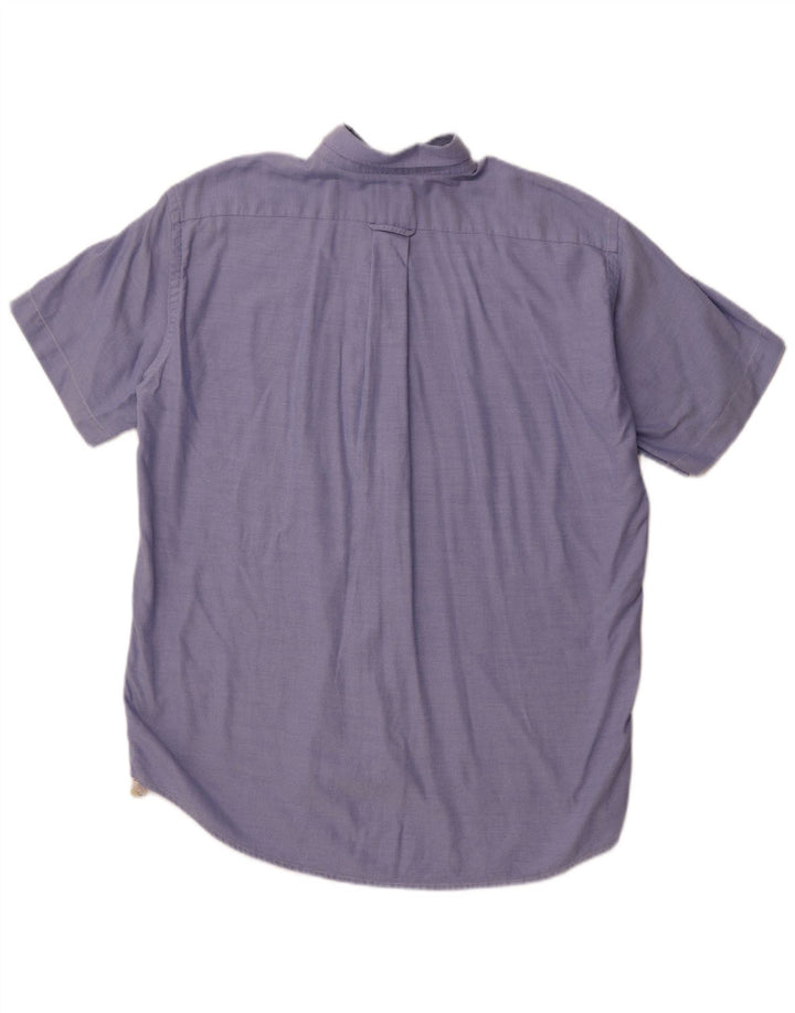 LACOSTE Mens Short Sleeve Shirt Size 41 Large Blue Cotton