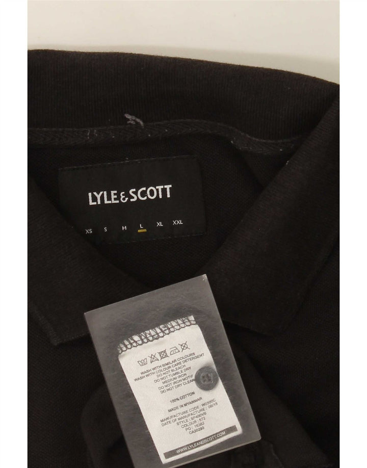 Lyle & Scott Mens Polo Shirt Large Black Cotton