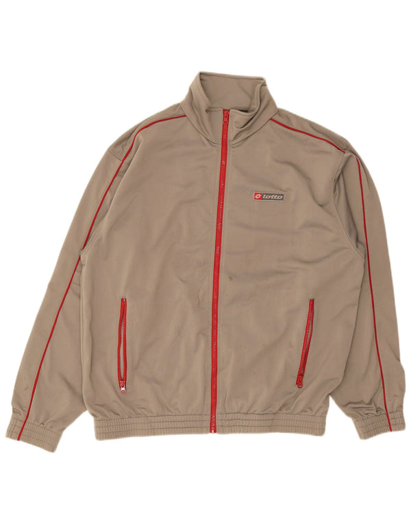 Lotto Mens Tracksuit Top Jacket Large Grey Polyester
