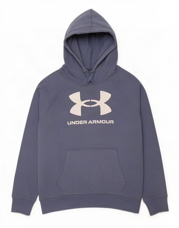 Under Armour Mens Graphic Hoodie Jumper Medium Blue Cotton