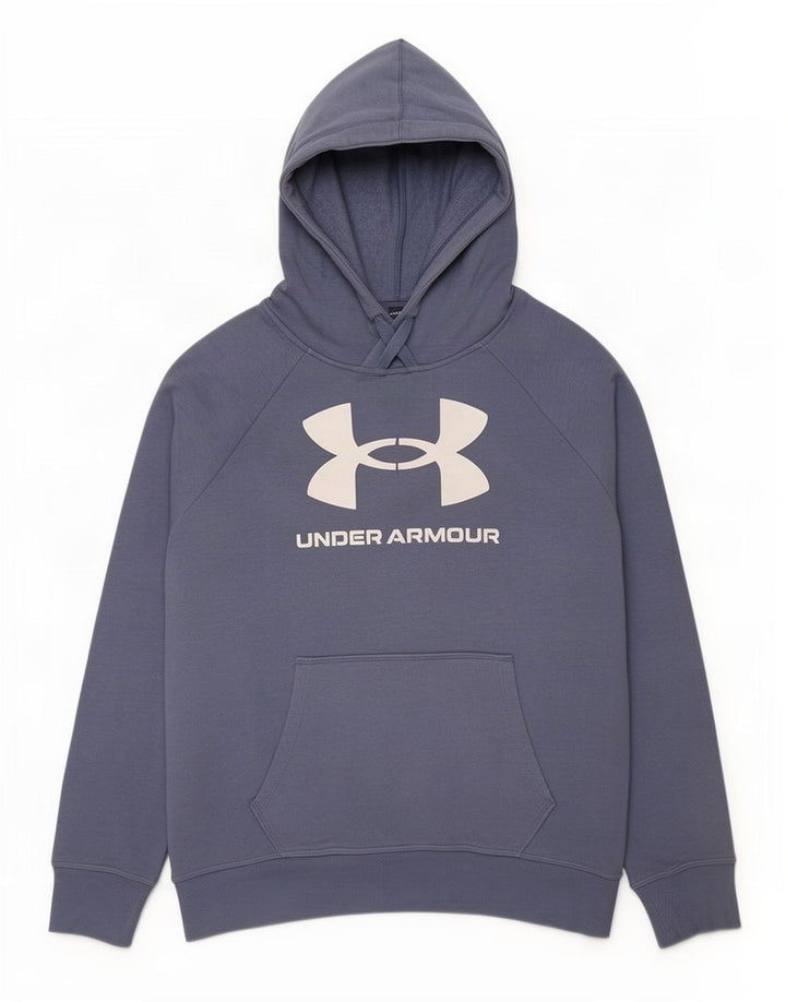 Under Armour Mens Graphic Hoodie Jumper Medium Blue Cotton