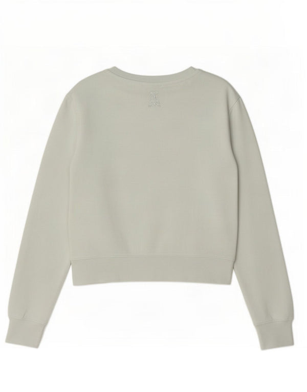 Patrizia Pepe Womens Loose Fit Sweatshirt Jumper UK 0 2XS Green Cotton