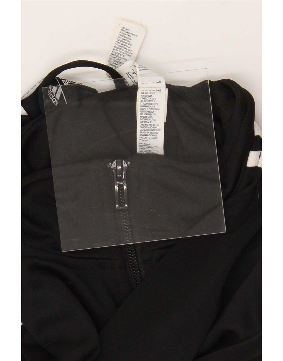 Adidas Womens Tracksuit Top Jacket UK 16/18 Large Black Polyester