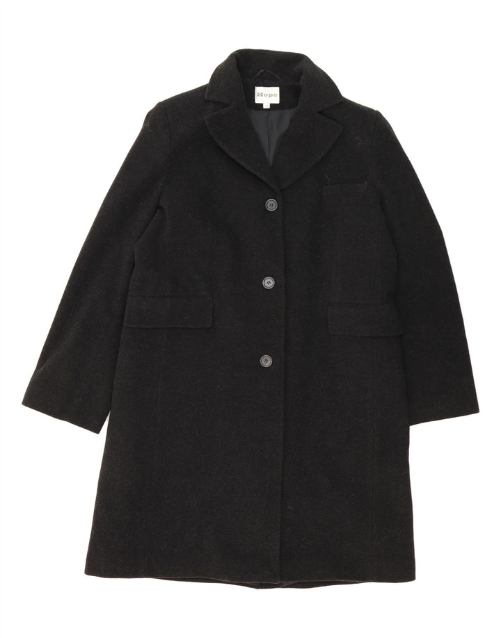 VINTAGE Womens Overcoat UK 16 Large Black Wool Vintage Vintage and Second-Hand Vintage from Messina Hembry 