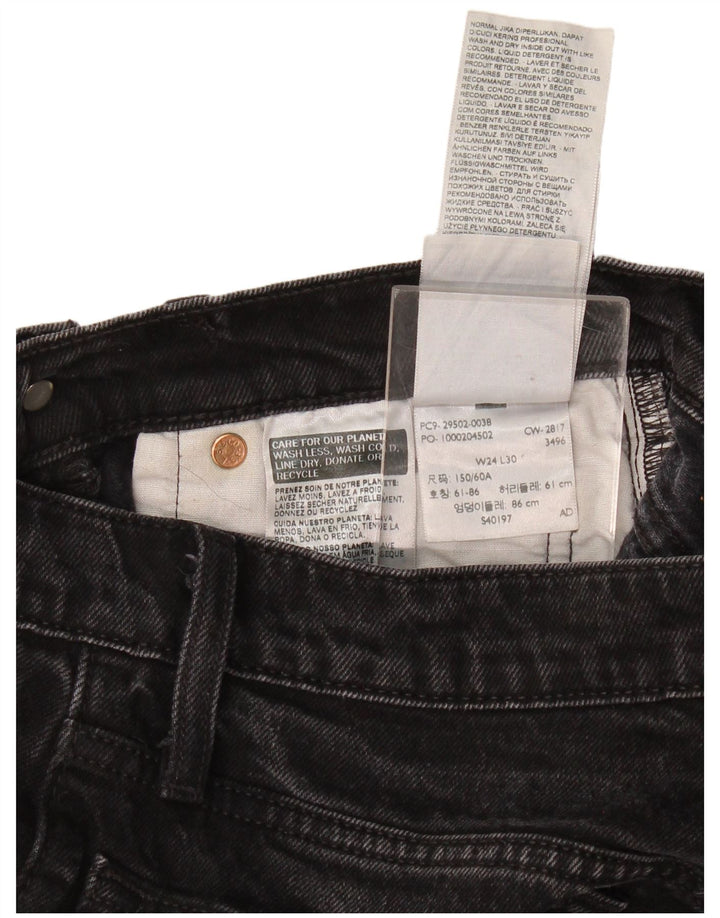Levi's Womens 501 Straight Jeans W24 L30 Black Cotton