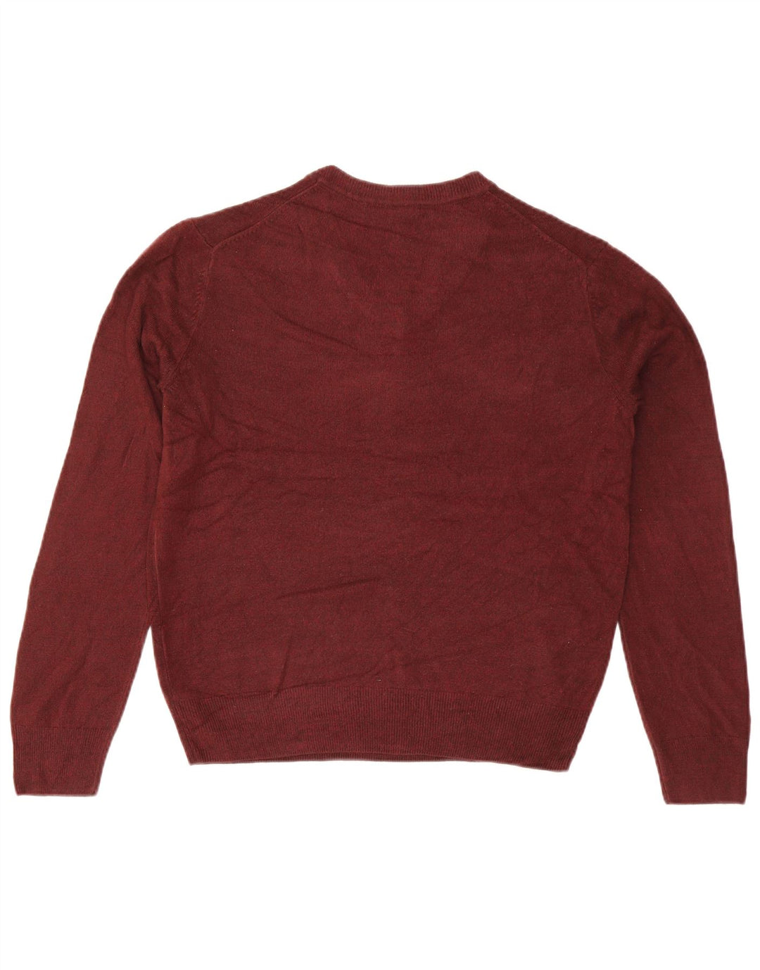 Dockers Mens V-Neck Jumper Sweater Large Burgundy Acrylic