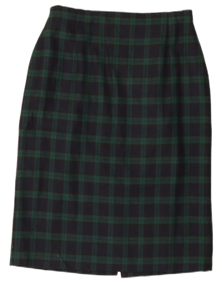 Marks & Spencer Womens St. Michael Pencil Skirt W30 Medium Navy Blue Check