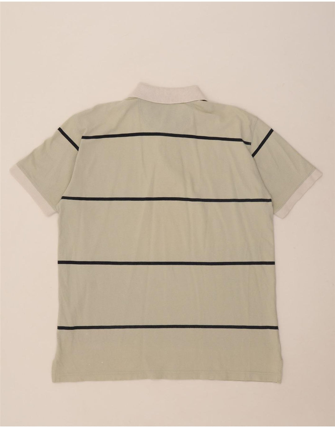 Murphy & Nye Mens Polo Shirt 2XL Beige Striped Cotton