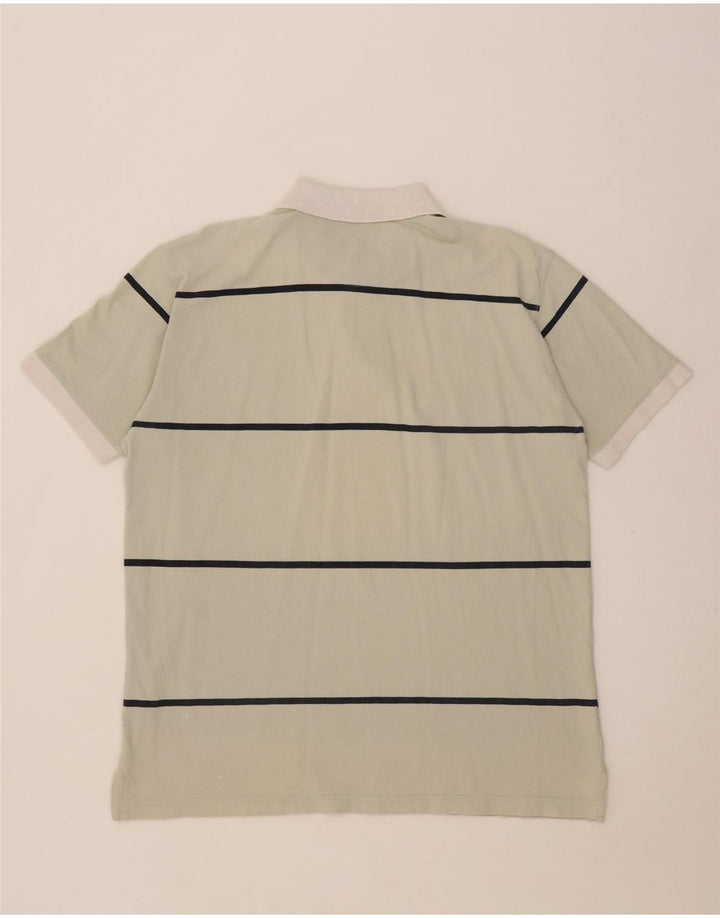 Murphy & Nye Mens Polo Shirt 2XL Beige Striped Cotton