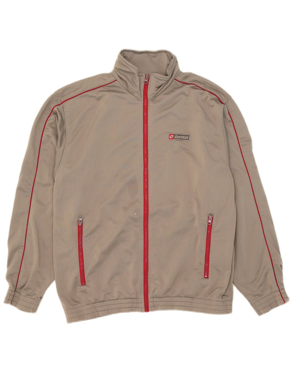 Lotto Mens Tracksuit Top Jacket UK 40/42 Large Grey Polyester