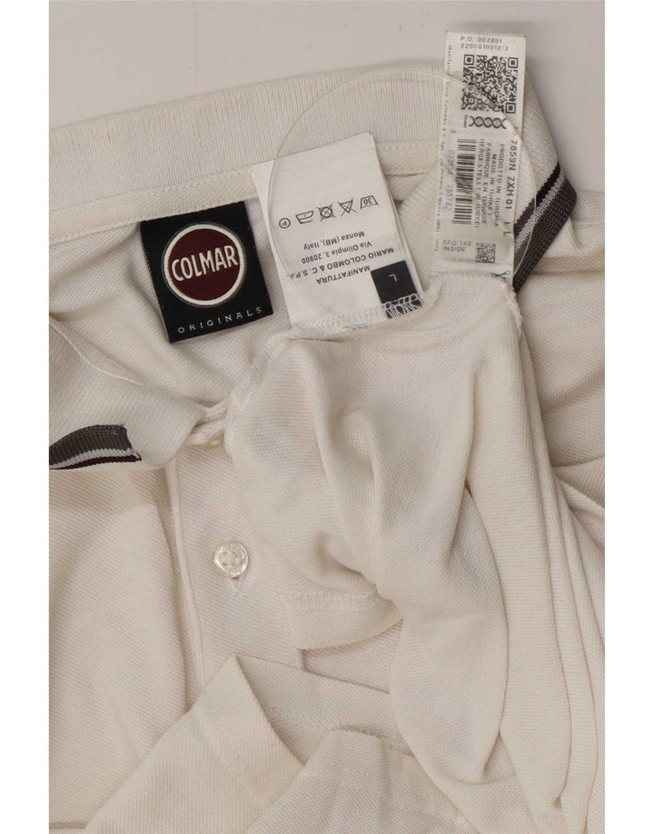 Colmar Mens Polo Shirt Large White Cotton