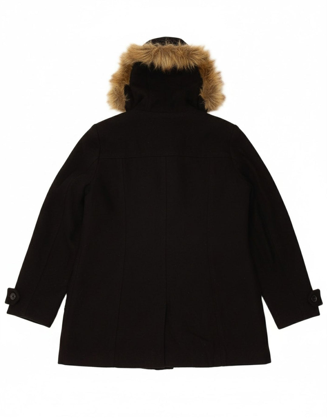 OLD NAVY Womens Hooded Duffle Coat UK 14 Medium Brown Wool