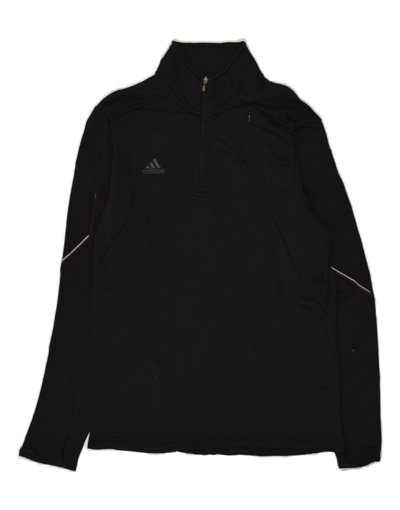 ADIDAS Mens Climalite Pullover Tracksuit Top Medium Black Polyester | Vintage Adidas | Thrift | Second-Hand Adidas | Used Clothing | Messina Hembry 