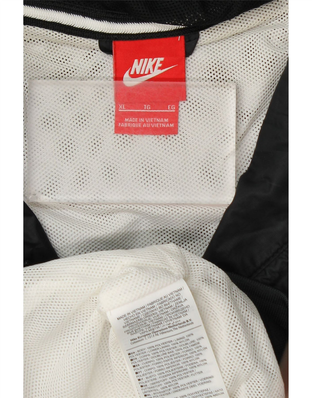 NIKE Mens Hooded Tracksuit Top Jacket XL White Colourblock Polyester