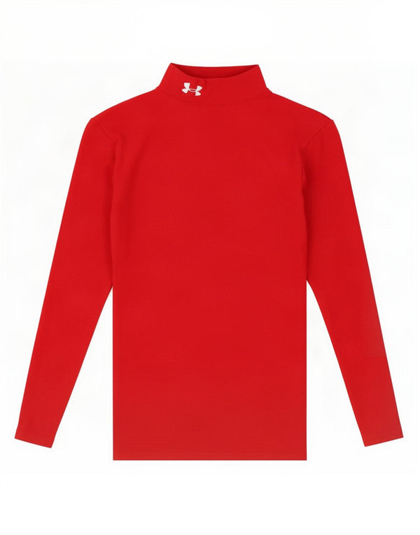 Under Armour Girls Top Long Sleeve 11-12 Years Red Nylon