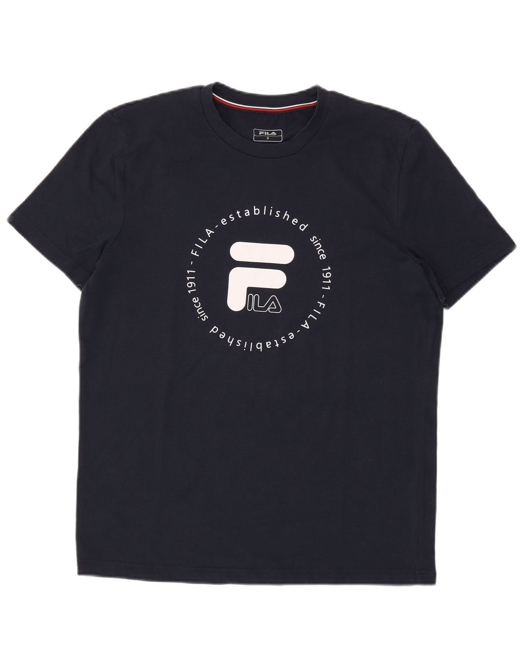 FILA Mens Graphic T-Shirt Top Small Navy Blue