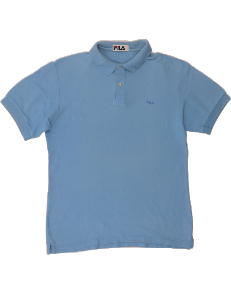 FILA Mens Polo Shirt IT 46 Small Blue Cotton Vintage Fila and Second-Hand Fila from Messina Hembry 
