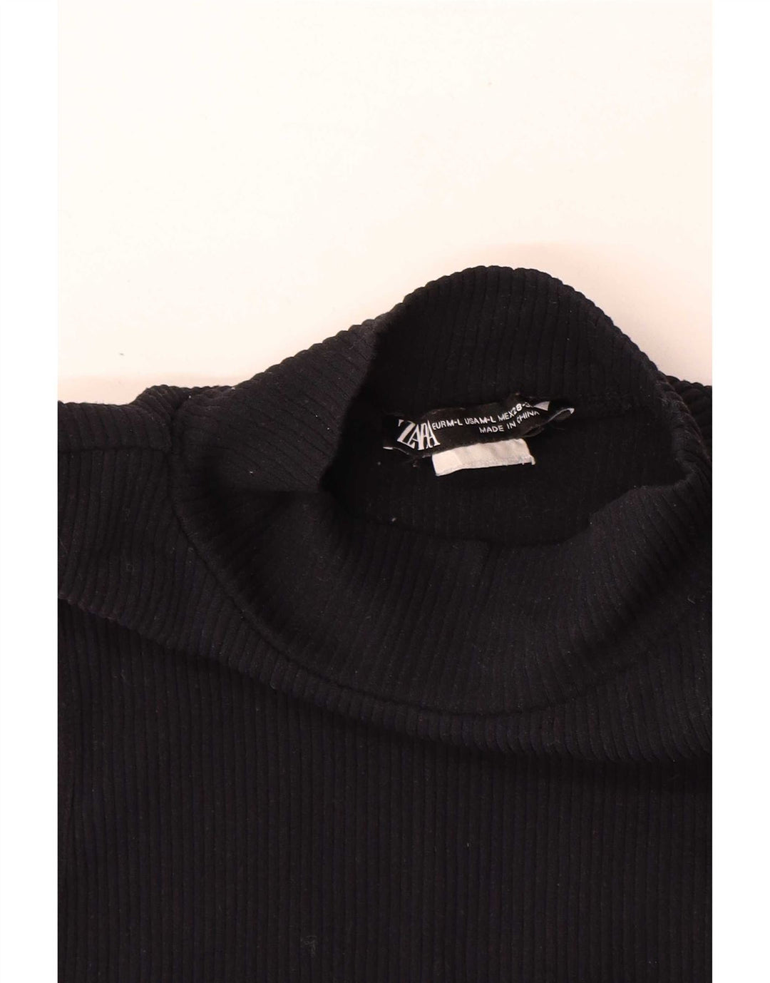 Zara Womens Crop Vest Top UK 12 Medium Black