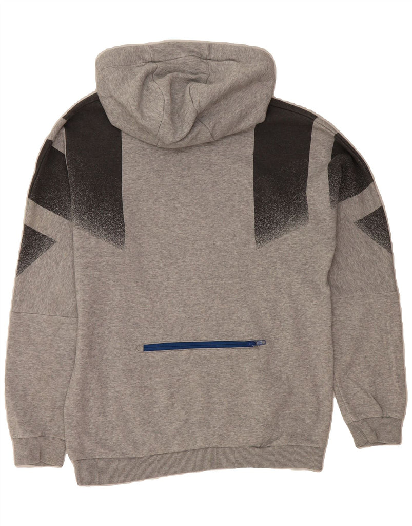 ADIDAS Womens Hoodie Jumper UK 14 Large Grey Colourblock Cotton Vintage Adidas and Second-Hand Adidas from Messina Hembry 