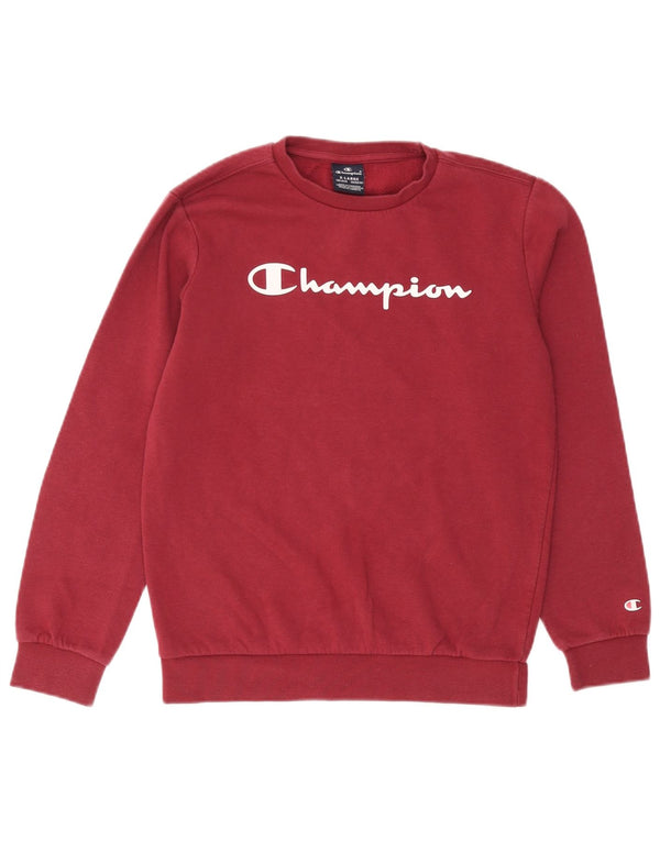 Champion Boys Graphic Sweatshirt Jumper 13-14 Years XL Burgundy