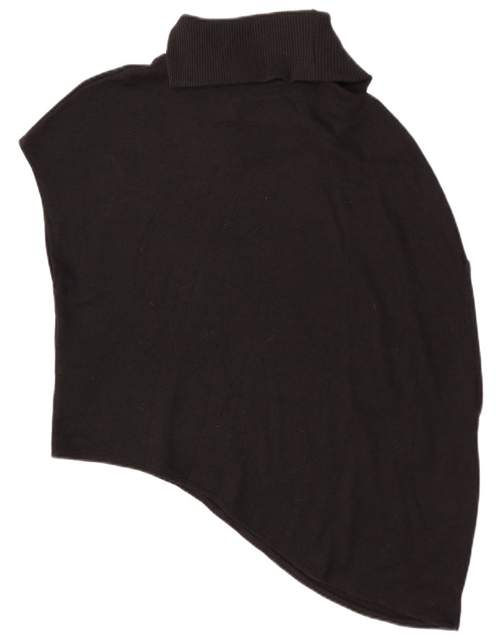 Zara Womens Asymmetric Oversized Vest Tank Top UK 10 Small Black Polyester