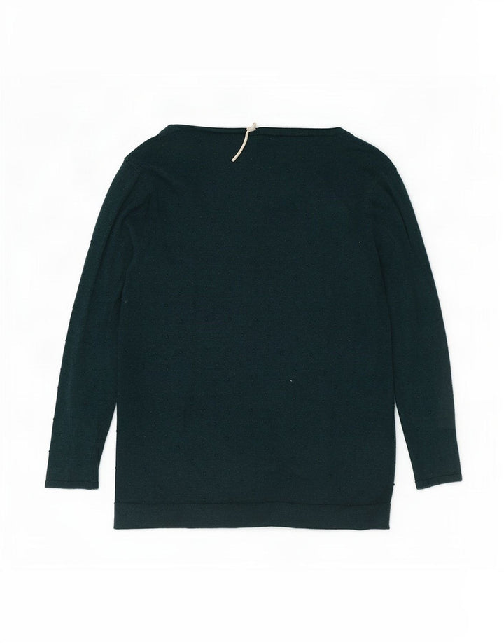 White Stuff Womens Regular Fit Cardigan Sweater UK 16 Large Green Flecked