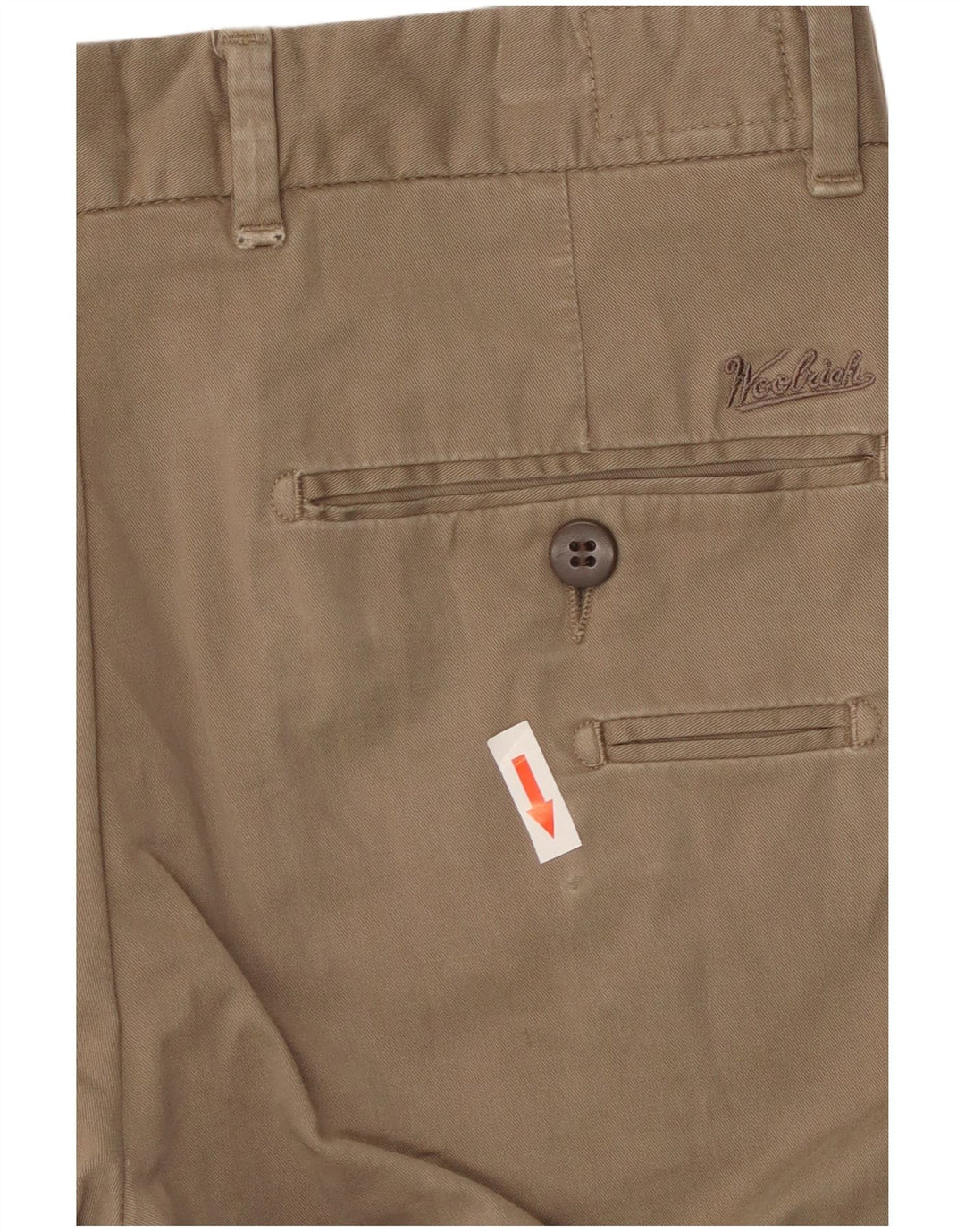 Woolrich Mens Slim Chino Trousers W30 L33  Beige Cotton