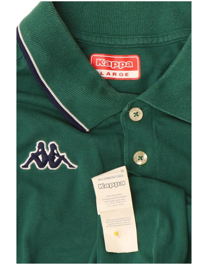 Kappa Mens Polo Shirt Large Green Cotton