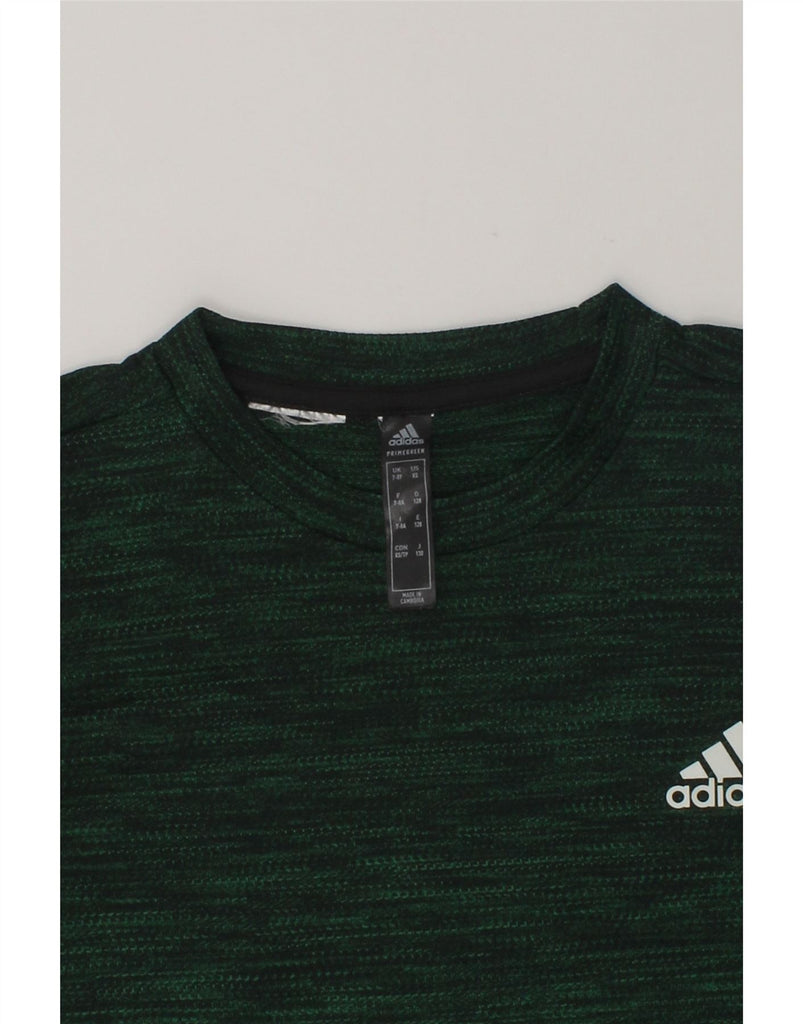 ADIDAS Boys Graphic T-Shirt Top 7-8 Years Green Flecked | Vintage Adidas | Thrift | Second-Hand Adidas | Used Clothing | Messina Hembry 