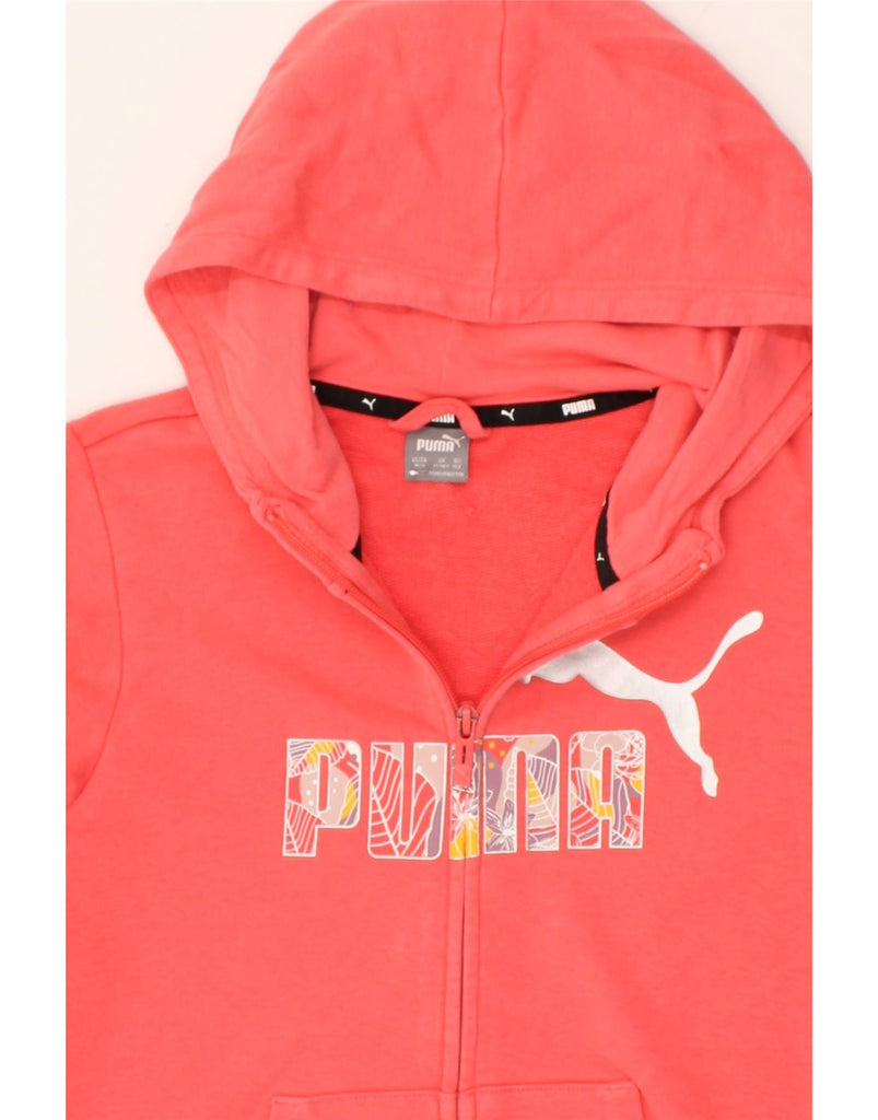 PUMA Girls Graphic Zip Hoodie Sweater 11-12 Years Pink | Vintage Puma | Thrift | Second-Hand Puma | Used Clothing | Messina Hembry 