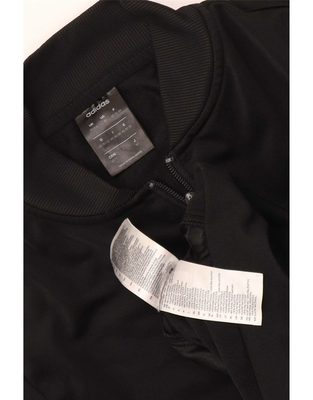Adidas Womens Tracksuit Top Jacket UK 4/6 XS Black Polyester